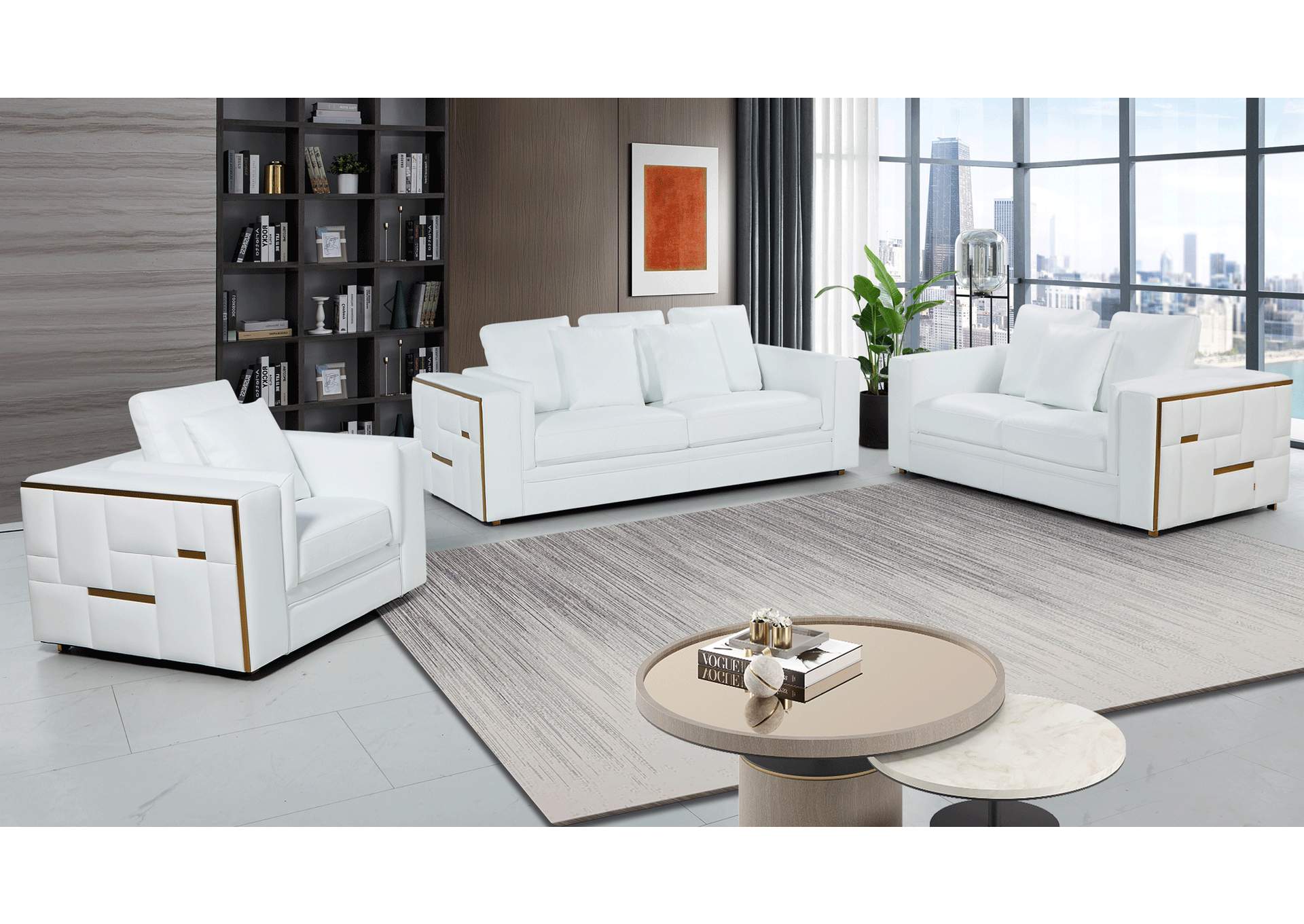 1005 White Living Room SET,ESF Wholesale Furniture