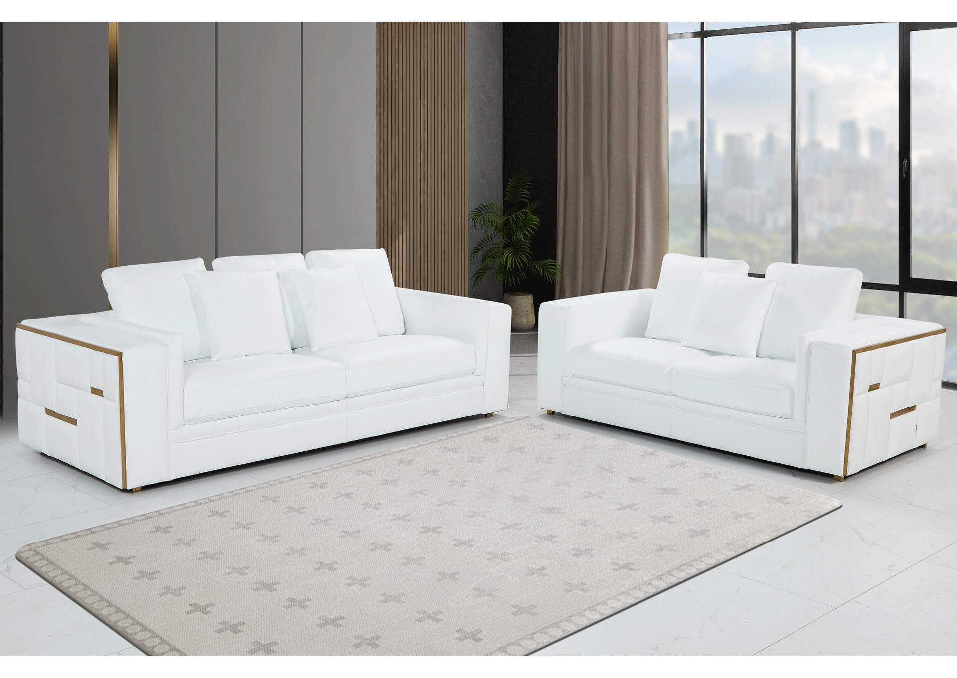 1005 White Living Room SET,ESF Wholesale Furniture