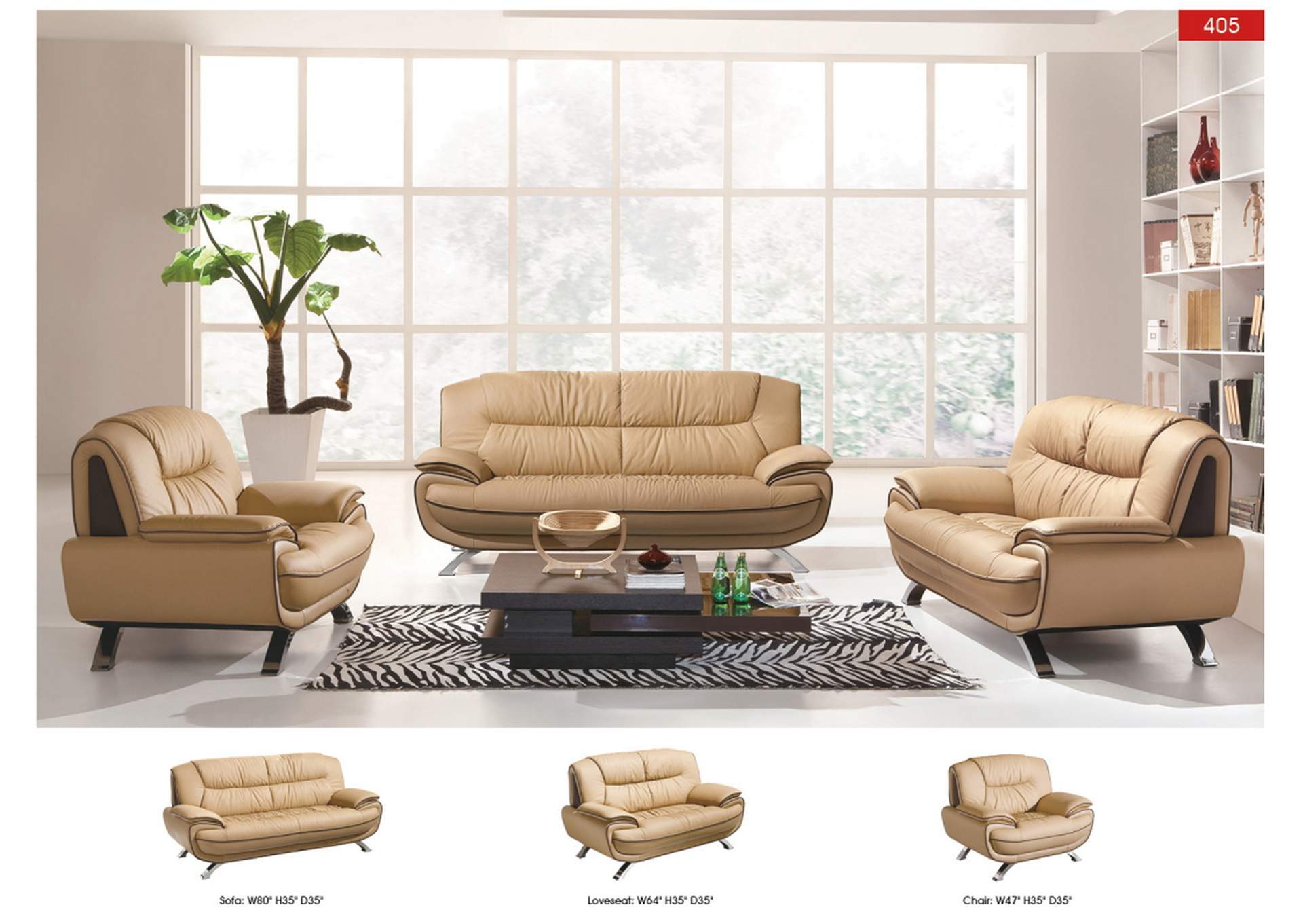 405 Beige - Brown SET,ESF Wholesale Furniture