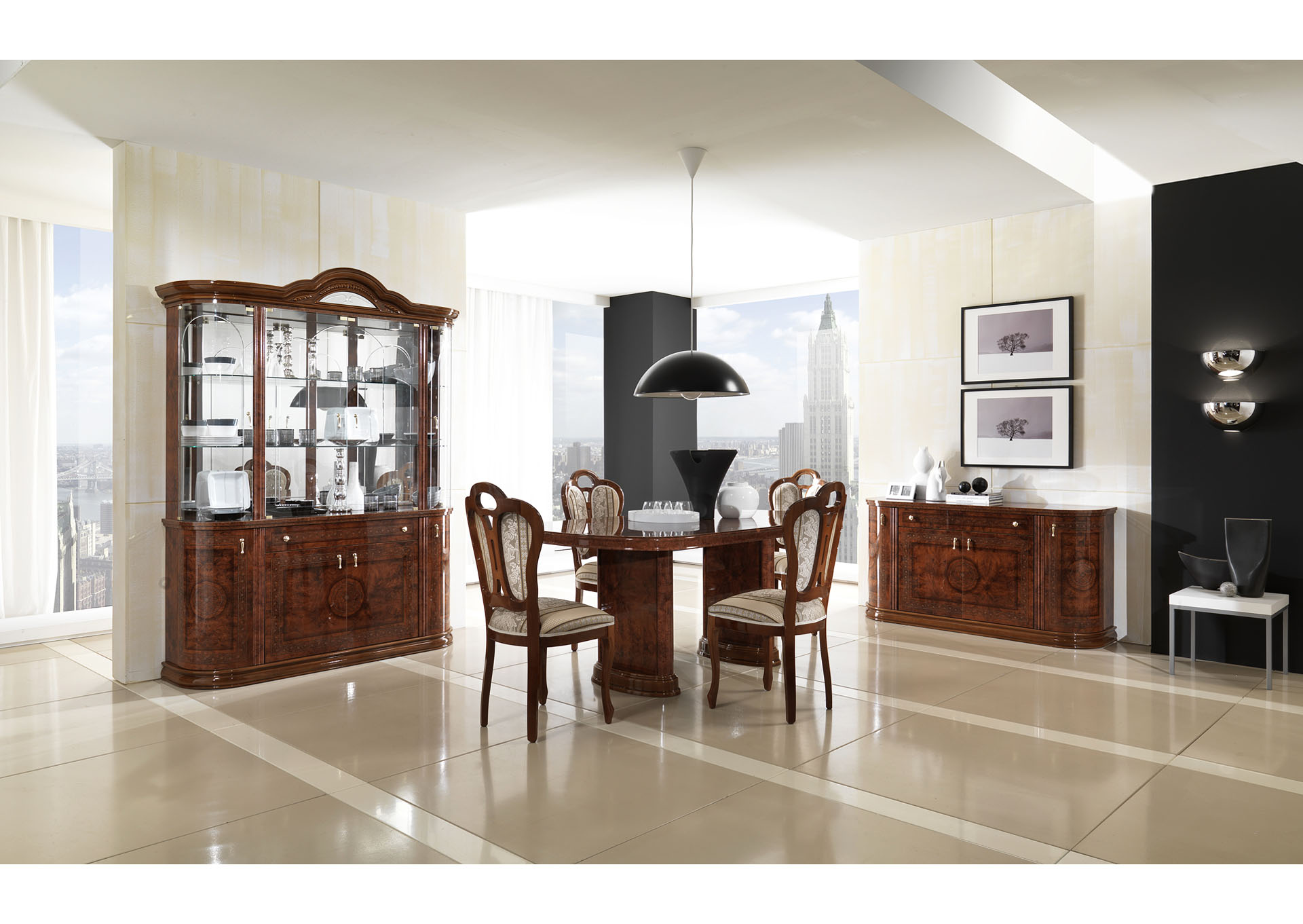 Pamela Mahogany Dining Set,ESF Wholesale Furniture