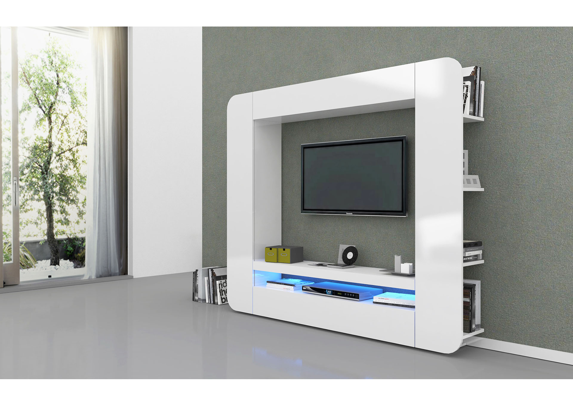 Prisma White Wall Unit,ESF Wholesale Furniture