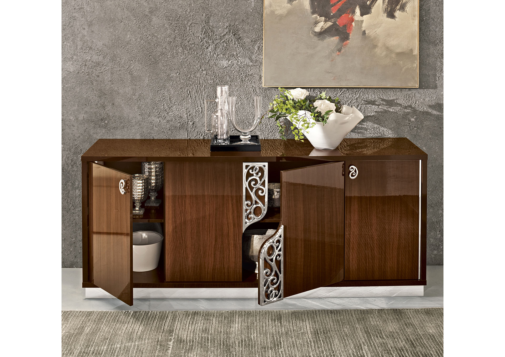 Roma Walnut Roma 4-Door Buffet Walnut,ESF Wholesale Furniture