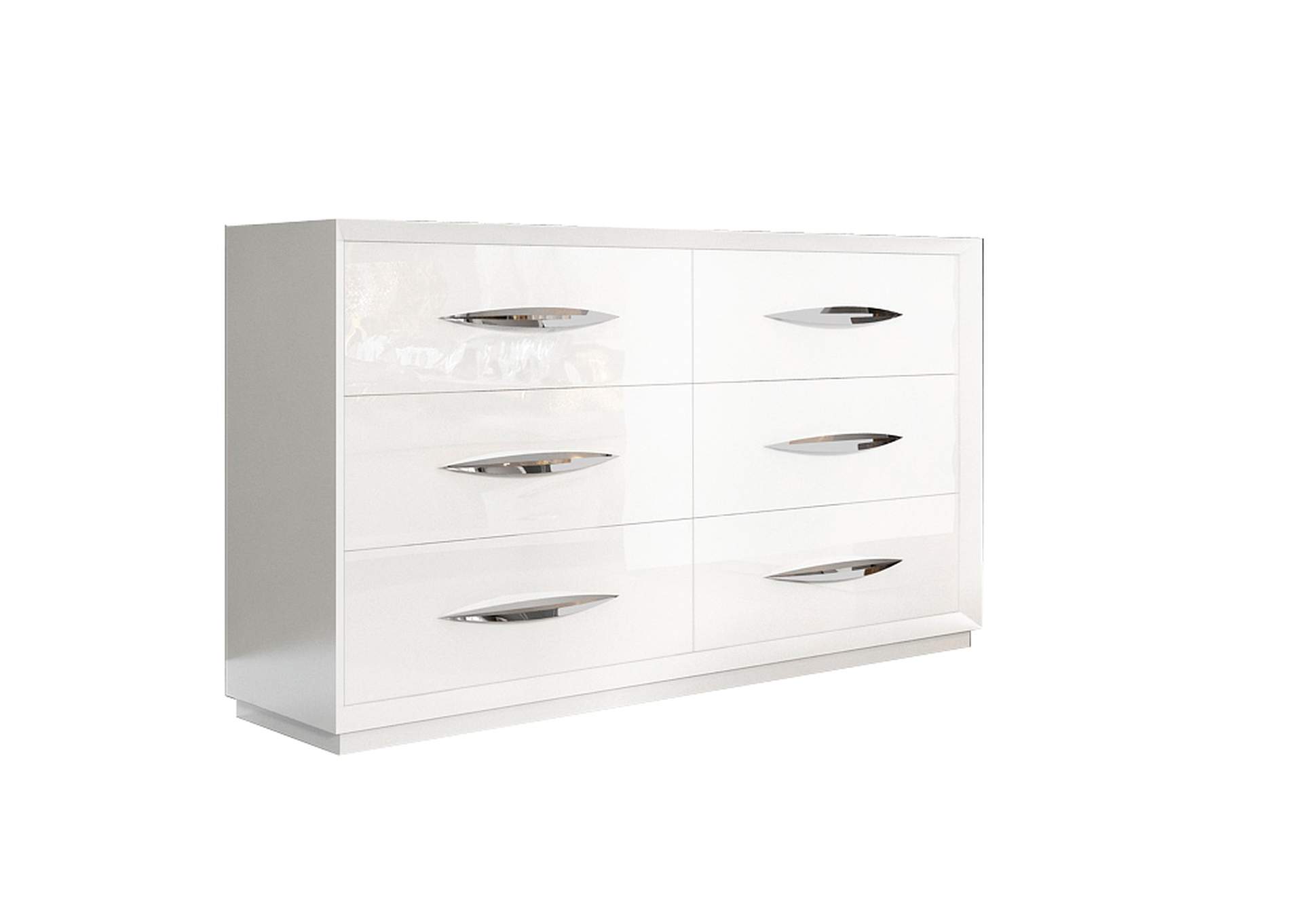 White, Grey/Silver Carmen Double Dresser White,ESF Wholesale Furniture