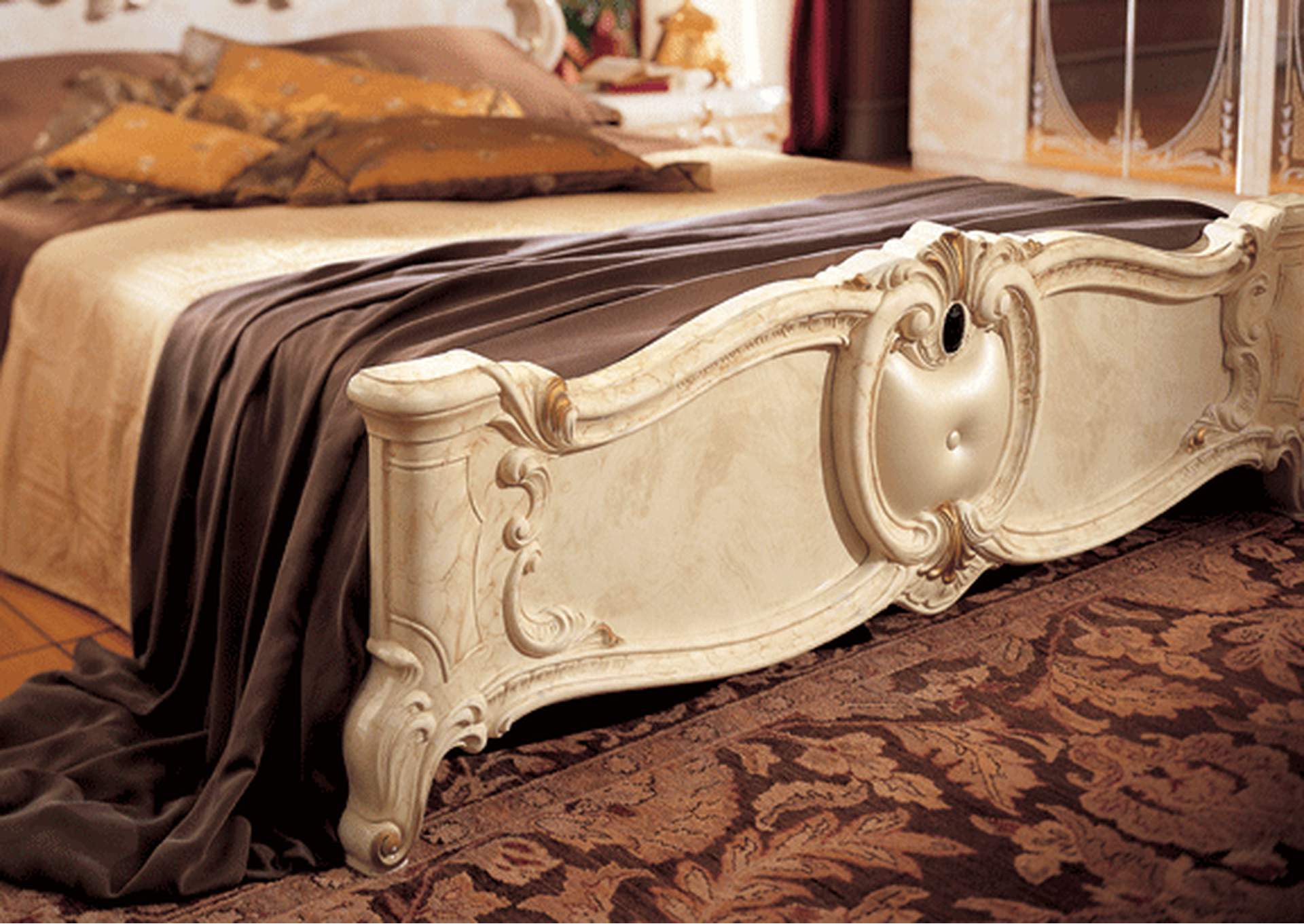 Barocco Bed Ivory, Camel Group Italy SET,ESF Wholesale Furniture