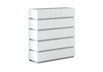 Image for Marina White 5-drawer Chest
