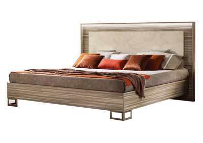 Image for Luce King Size Bed with Wooden Headboard