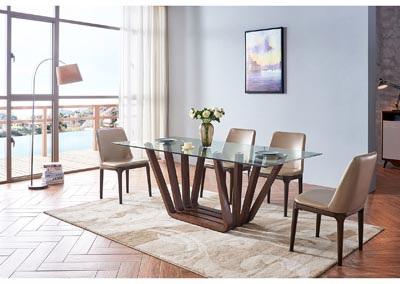 Image for 1330 Beige & Brown Dining Room Set W/ 4 Chairs