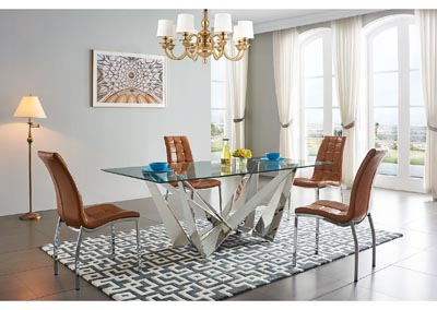 Image for 2061 Brown & Silver 5 Piece Dining Room Set