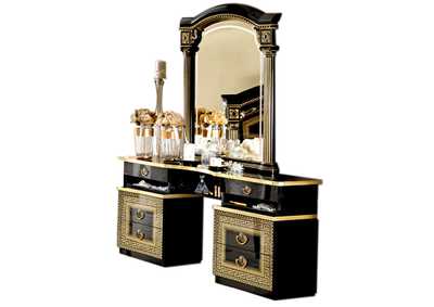 Aida Vanity Dresser Black - Gold