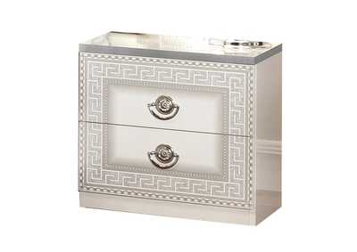Image for Aida White with Silver Nightstand