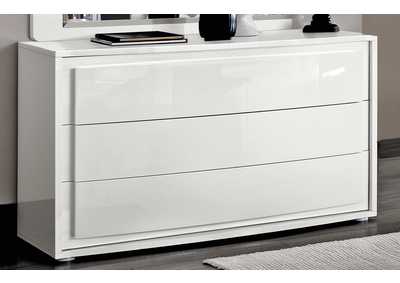 Image for Dama Bianca White Panel Queen Bed W/ Dresser & Mirror