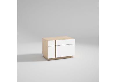 Image for Anna Beige & White Left Nightstand w 2/Drawers