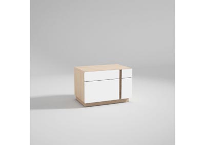 Image for Anna Beige & White Right Nightstand w 2/Drawers