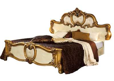 Image for Barocco Bed Ivory with Gold, Camel Group Italy SET