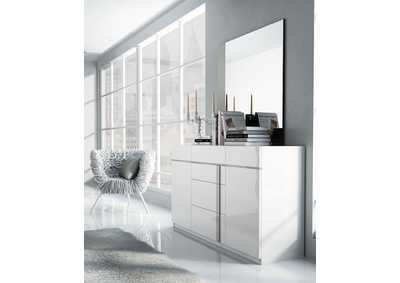 Image for White, Grey/Silver Granada Standing Mirror