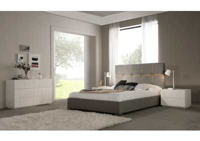 Image for White, Grey/Silver, Yellow/Gold Veronica Bed King With Storage