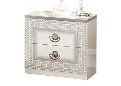 Image for Aida White-silver Nightstand SET