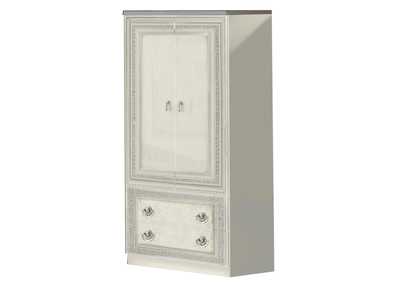 Image for Aida White and Silver 2 Door Wardrobe SET