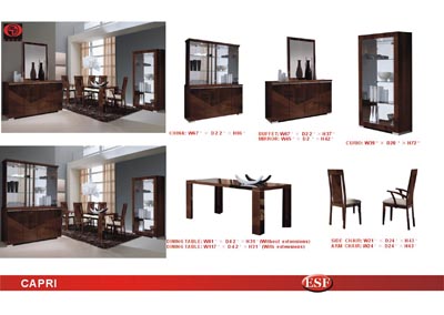 Image for Capri Walnut 4 Door China Cabinet