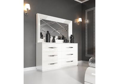 Image for Carmen White Mirror for Double Dresser