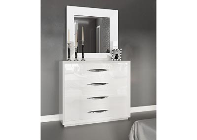 Carmen White Mirror for Single Dresser