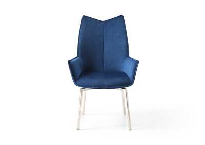 Image for 1218 Swivel Dining Chair Navy Blue Fabric SET