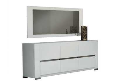 Image for White, Grey/Silver Elegance Buffet 3 Door