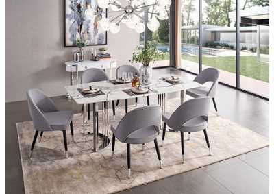 Image for 131 Silver Marble Dining SET