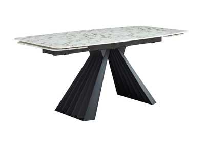 Image for White, Grey/Silver, Marble  152 Dining Table W/Extension