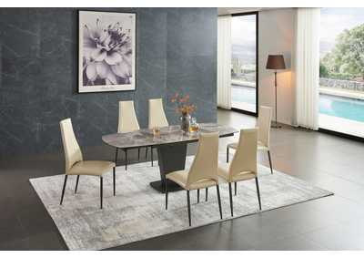 Image for 2417 Marble Table Grey with 3405 Chairs Beige SET