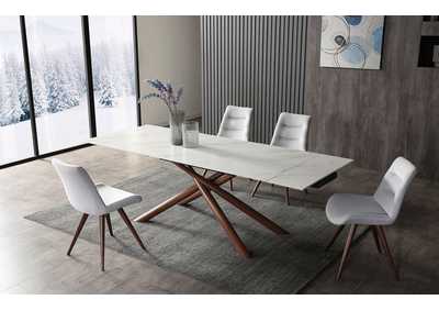 Image for White, Brown/Wenge/Walnut 9063 Dining Table 71 W/2X12" Extension