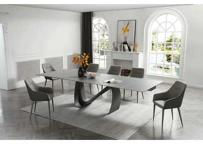 Image for 9087 Table Dark Grey with 1254 Chairs SET