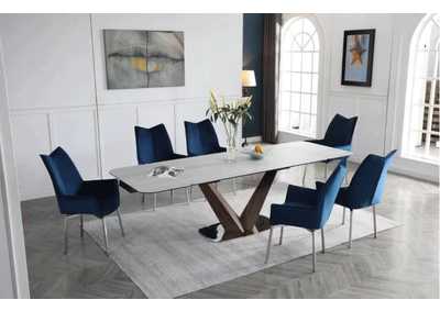 Image for 9188 Table with 1218 Swivel Blue Chairs SET