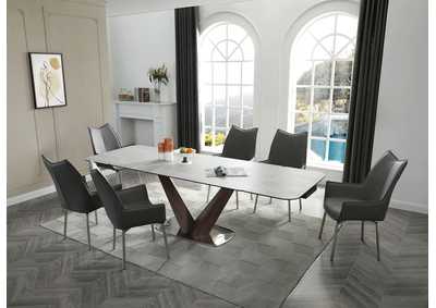 Image for 9188 Table with 1218 Swivel Dark Grey Chairs SET