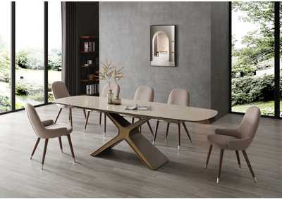 Image for 9368 Table Taupe with 1287 Chairs SET