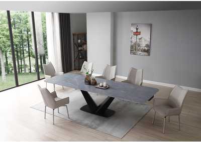 Image for 9436 Dining Table with 1218 Swivel Grey Taupe Chairs SET