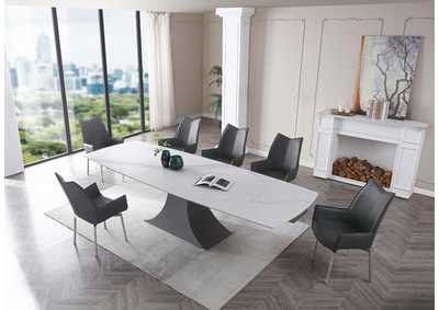 Image for 9437 Dining Table with 1218 Swivel Dark Grey Chair SET