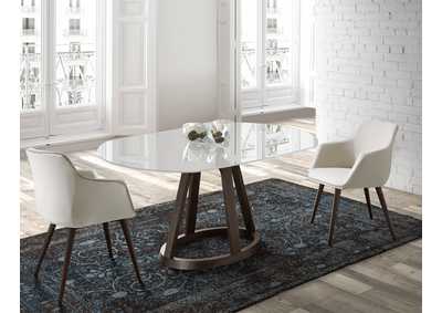 Image for White, Special Order Colors, Brown/Wenge/Walnut, Grey/Silver Alice Dining Table+4 Chairs(Sold As Set Only !!)