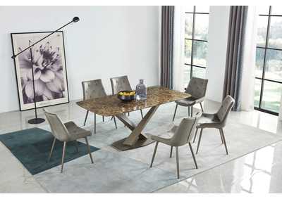 Image for Grey/Silver, Yellow/Gold, Marble  311 Dining Table Fixed