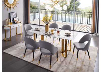 Image for 131 Gold Marble Dining SET