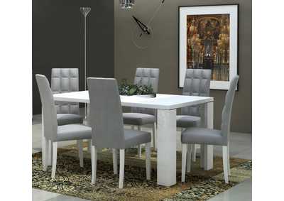 Image for White, Grey/Silver Elegance Dining Table W/20" Extension