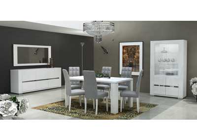 Image for White, Grey/Silver Elegance Dining Table W/20" Extension