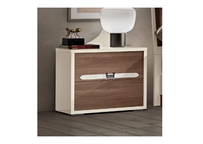 Image for Evolution Beige & Brown Nightstand 2/drawers with Logo