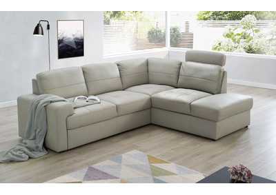 Image for White, Grey/Silver, Light Beige Ella Sectional Right W/Bed