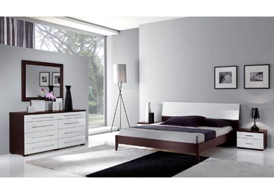 Image for Luxury White & Black 6 Drawer Chest