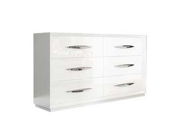 Image for White, Grey/Silver Carmen Double Dresser White