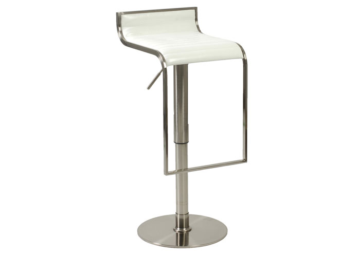 Foretta Adjustable White Bar/Counter Stool,EuroStyle