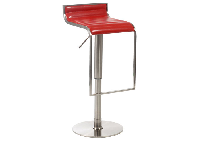 Foretta Adjustable Red Bar/Counter Stool,EuroStyle