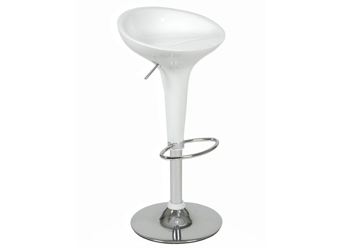 Andrea White Adjustable Barstool,EuroStyle