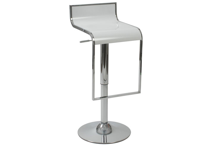 Foster Adjustable White Barstool,EuroStyle